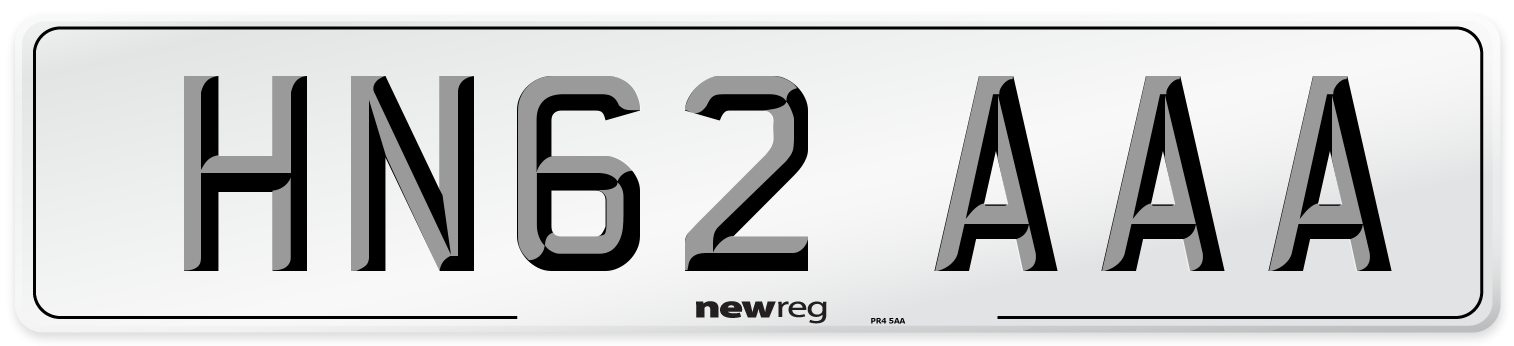 HN62 AAA Number Plate from New Reg